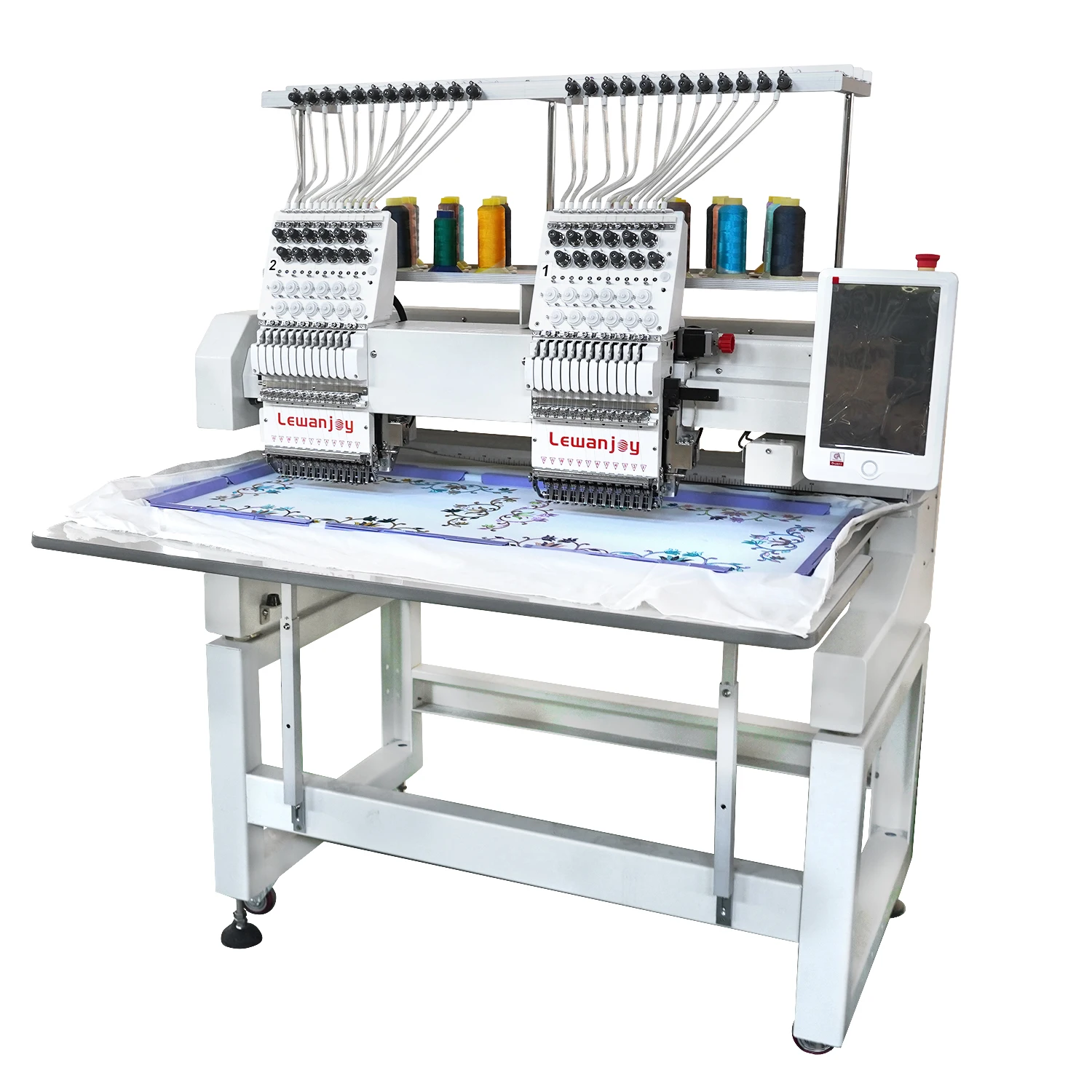 Professional Two Head Embroidery Machine For Designer Atelier 12 15 Needles for Cap T-shirt Hat High Speed