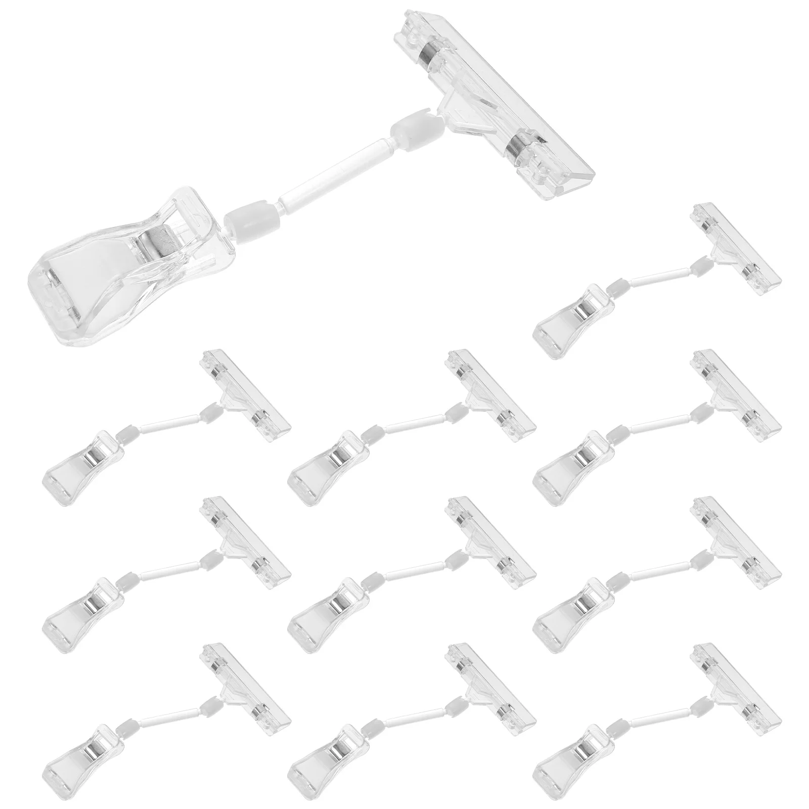 10 قطعة مقاطع شارة السعر في السوبر ماركت أصحاب علامة واضحة قطب للتدوير مزدوجة الوجهين متجر بيع بالتجزئة مقاطع بلاستيكية للبضائع #3