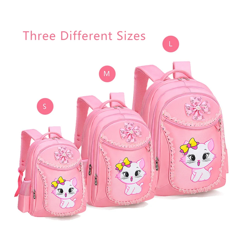 Pink Cat Children Backpack School Bags for girls Cartoon Kid Backpack Kitty Printing Bookbag mochilas escolares infanti