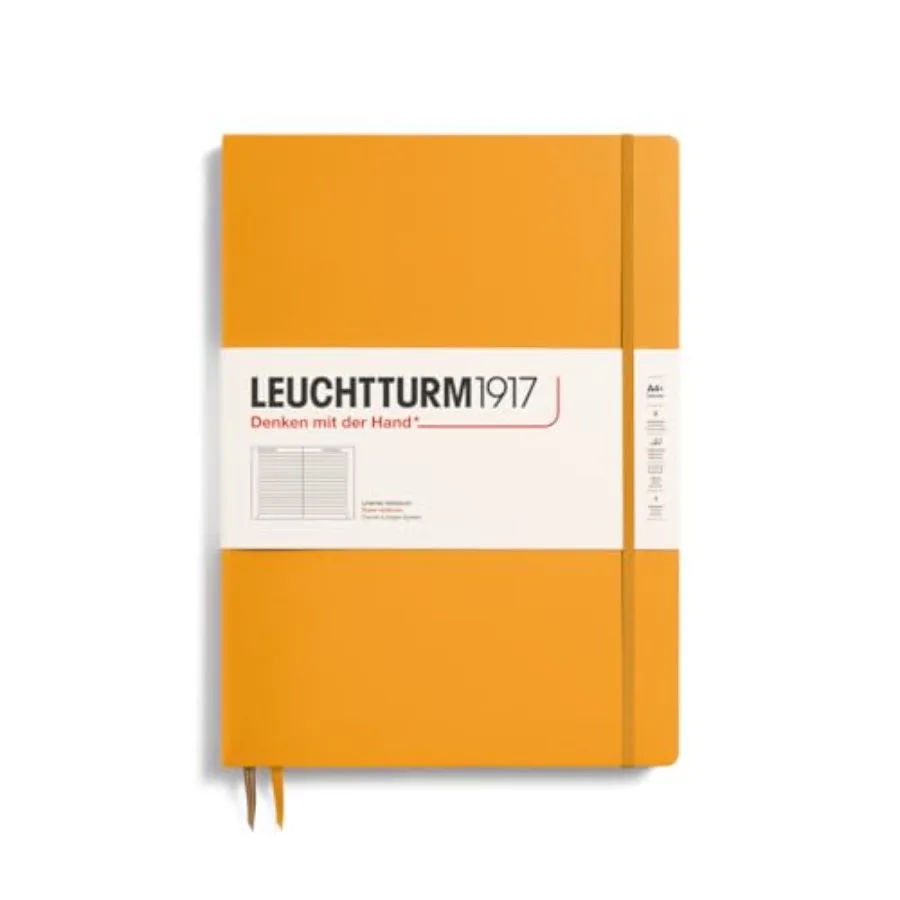 

Notebook Hardcover Master Slim A4+ - 123 Numbered Pages for Writing and Journaling Rising Sun