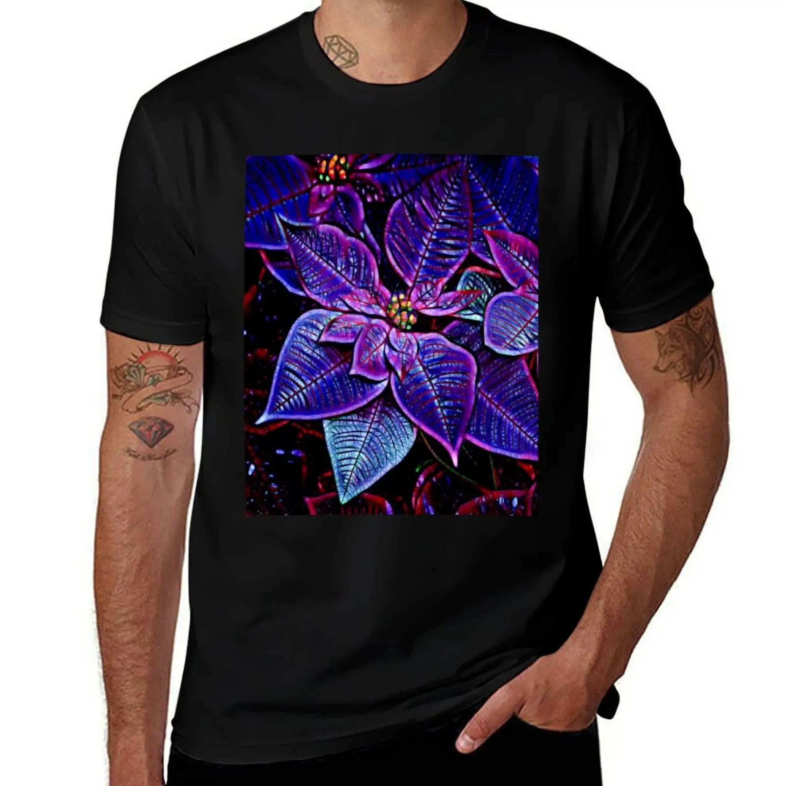 Psychedelic Poinsettia T-Shirt boys whites croswit shirt man workout shirts for men