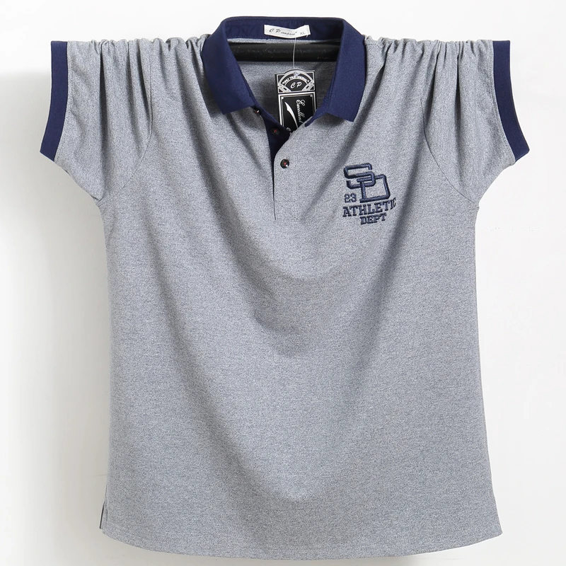 Polo a rayas laterales para hombre, Camisa lisa de algodón, informal, de negocios, 5XL talla grande, novedad