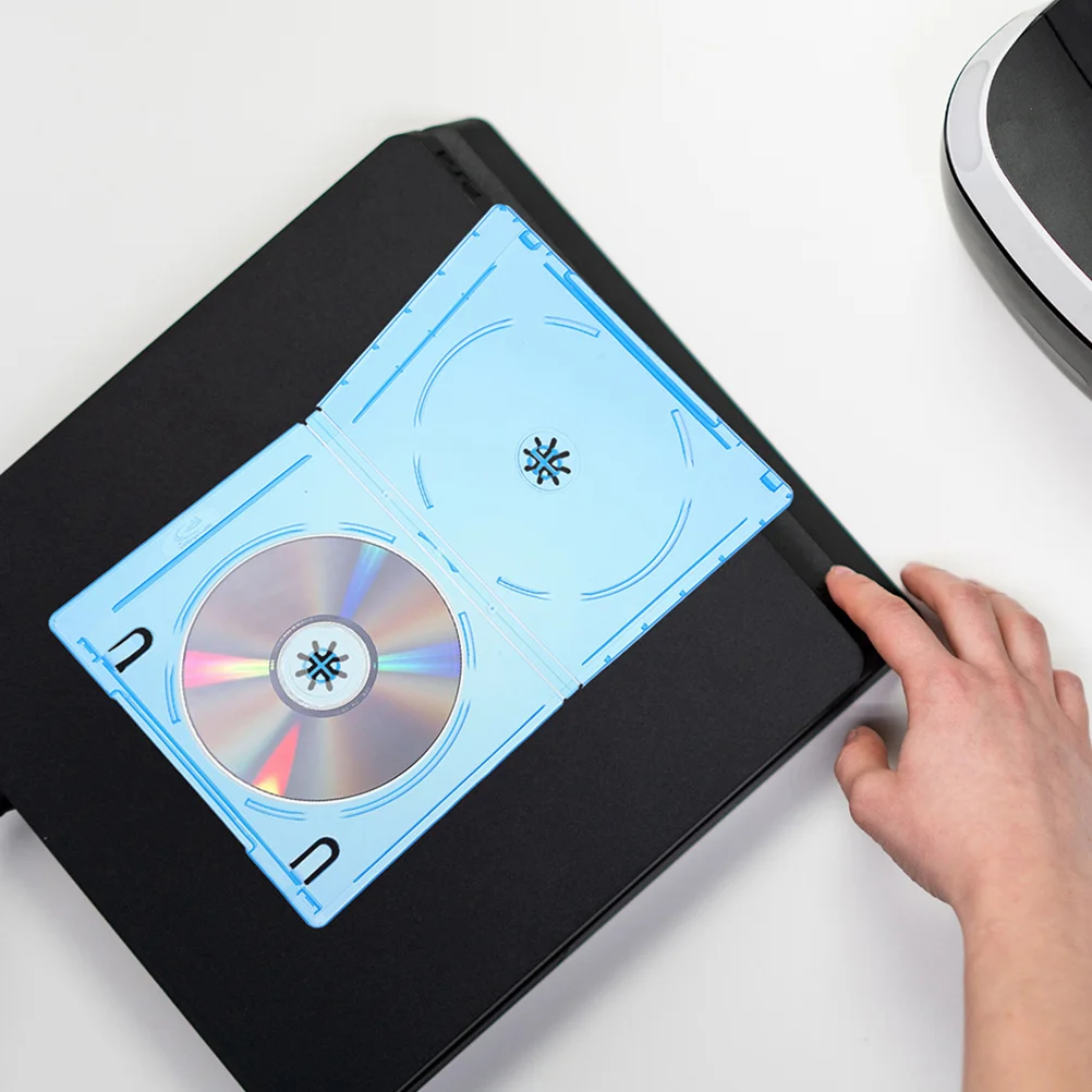 

10Pcs Translucent Cd Dvd Wrapping Cases Sturdy Plastic Rectangular Design Insertable Cover Disc Case