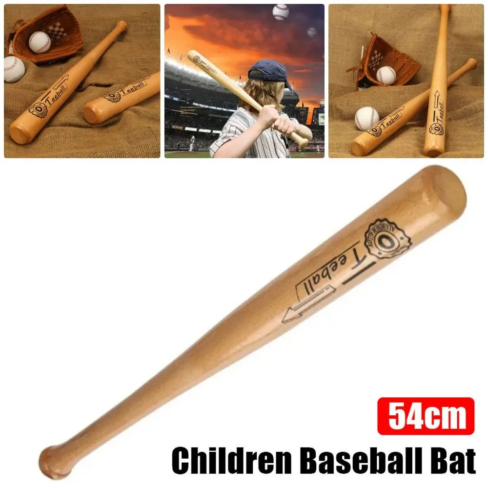 

1Pcs 54cm Children Baseball Bat Kids Training Competition Accessory Softball Stick Solid Wood Shock Absorbing Baseball Training