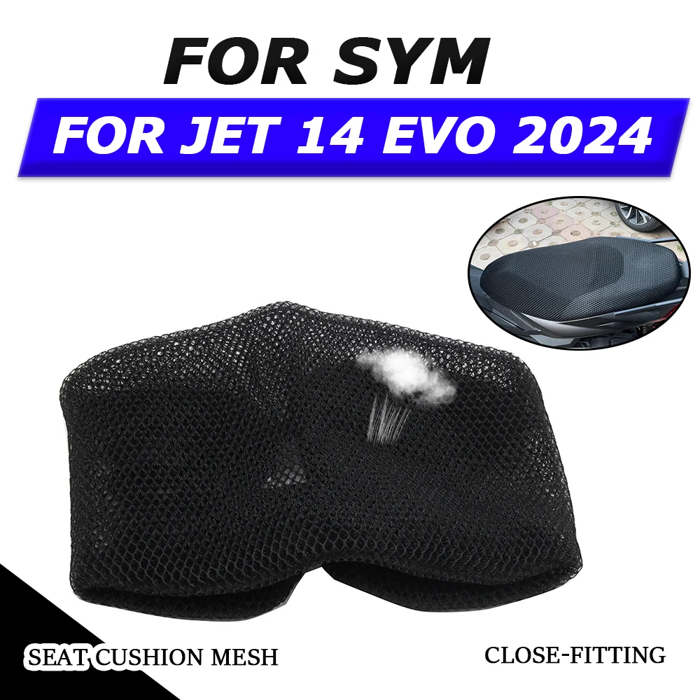 Motorcycle Anti-Slip 3D Mesh Fabric Protecting Cushion Seat Cover For SYM JET 14 EVO JET14 EVO 2024 Accessories Sunscreen Guard