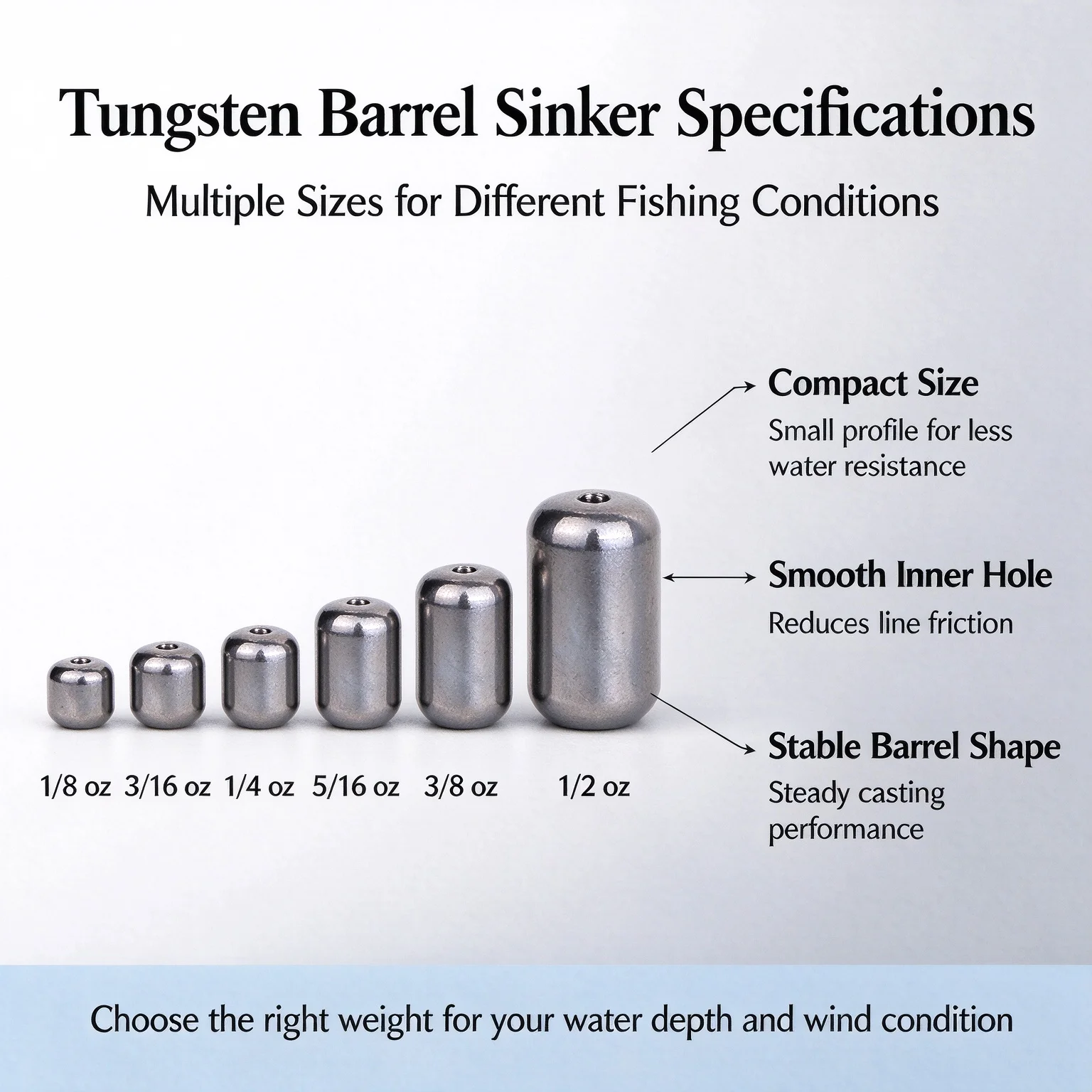 Tungsten Barrel Weights Tungsten Sinkers for Carolina Rig No Lead High Density Fishing Sinker, Bass Fishing Tackle Accessories