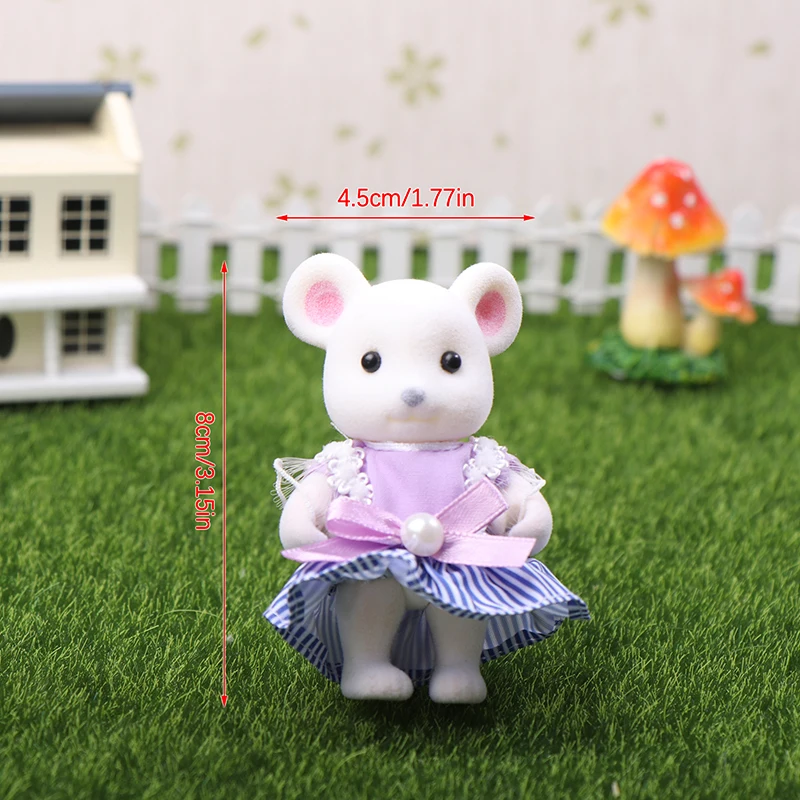 1pc Simulation Forest Animal Family Rabbit Panda Koala Reindeer Baby Dollhouse Figures Collectible Toy Furniture Set Gift