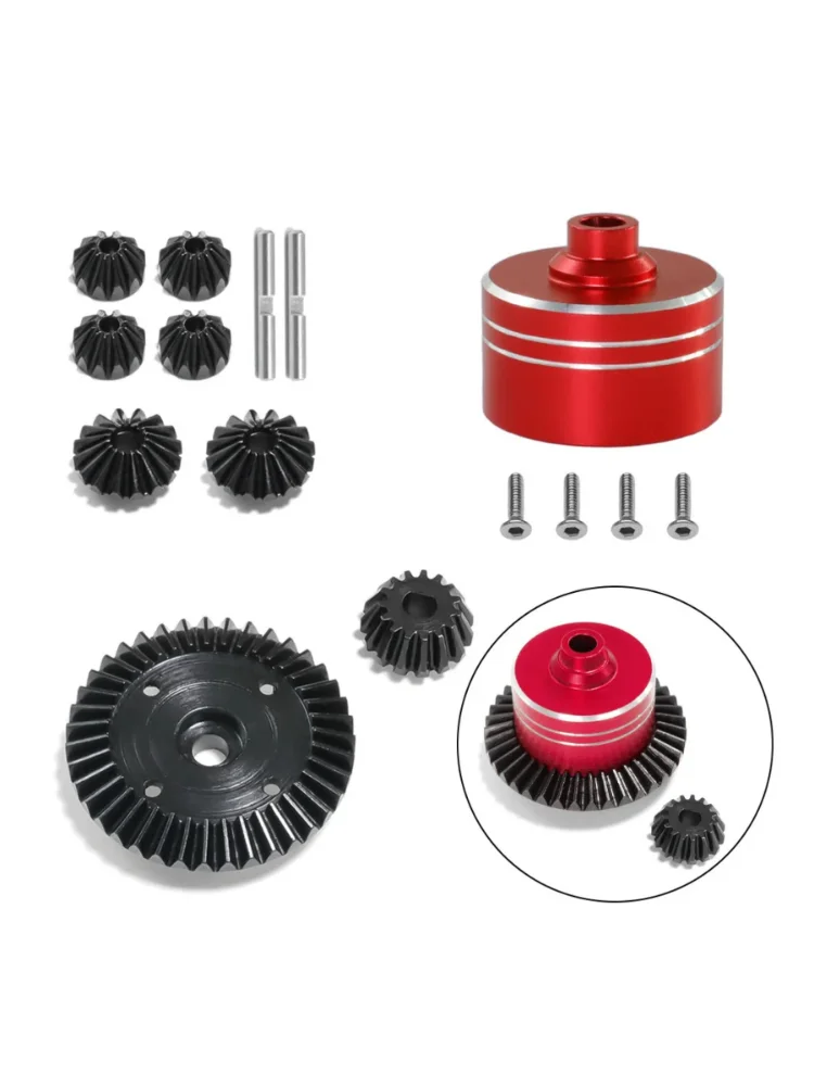 

1 Set Differential Case Differential Assembly Diff 45# Steel Gear 7075 for TAMIYA XV02 TT02 TT02B RC Car