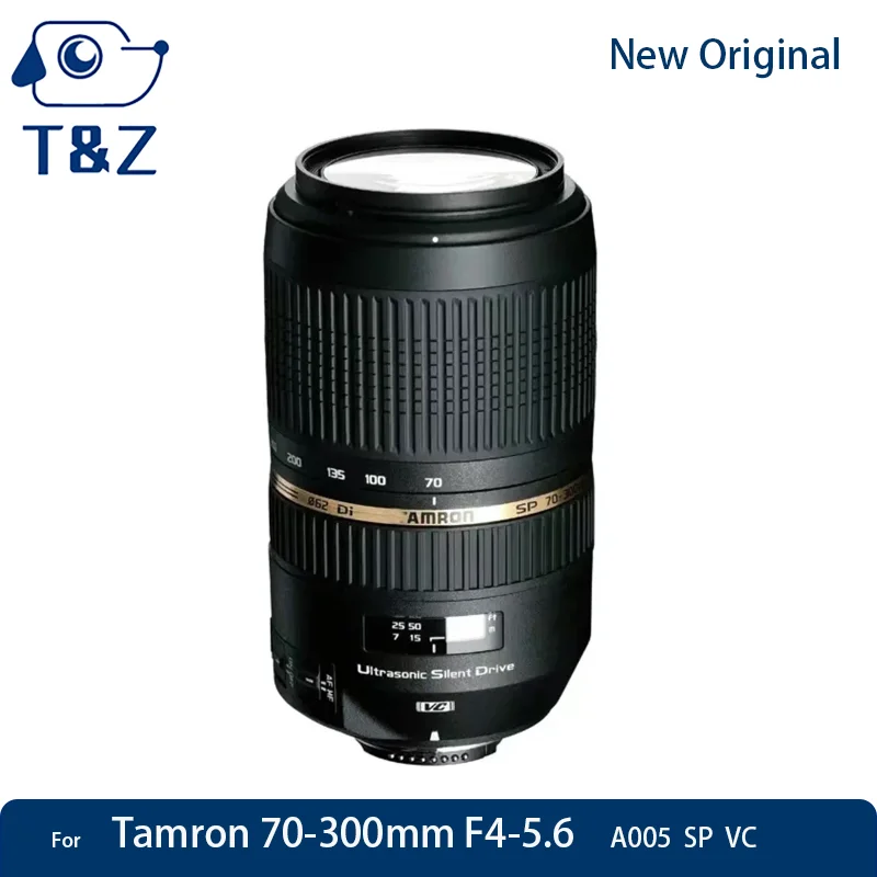 

98% New Original For Tamron 70-300mm F4-5.6 A005 VC With Stabilization Lens For Nikon D7100 D5 For Canon DSLR 70 300mm Zoom Lens