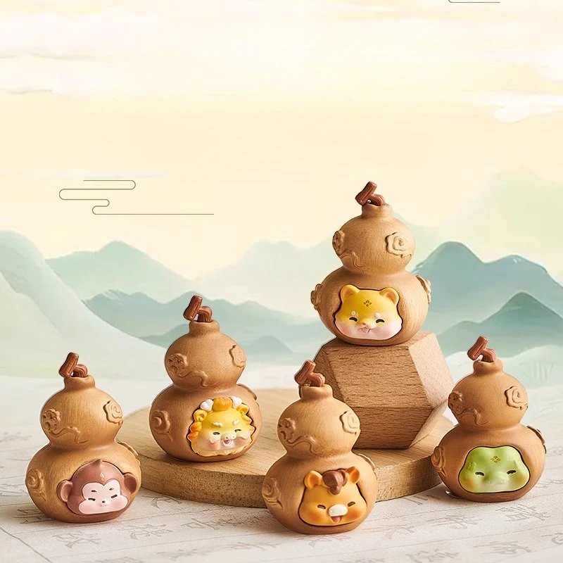 Twelve Chinese Zodiac Gourd Ornaments Cartoon Resin Handicrafts Workstations Metaphysical Wealth Office Desks Car Decorations