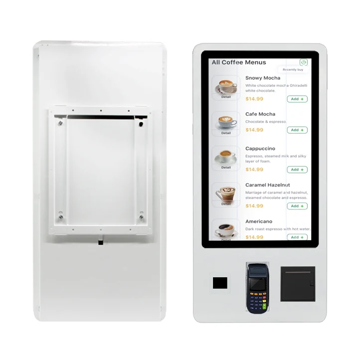 طلب الطعام كشك الخدمة الذاتية مع طابعة الماسح الضوئي PC مطعم الوجبات السريعة كشك الطلب الذاتي آلة الدفع المثبتة على الحائط #5