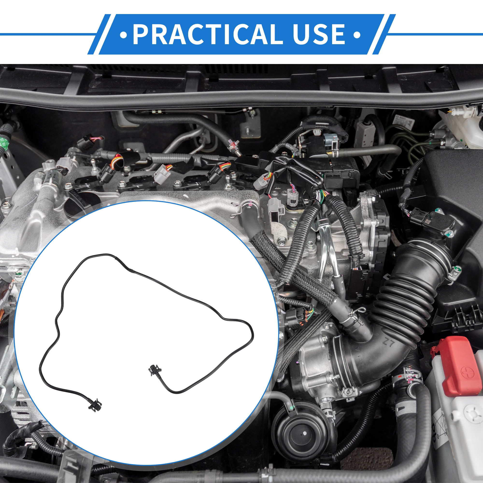 

UXCELL Шланг резервуара для воды для перелива радиатора, совместимый с Ford Focus 2010-2023, пластиковый черный шланг контейнера для перелива двигателя