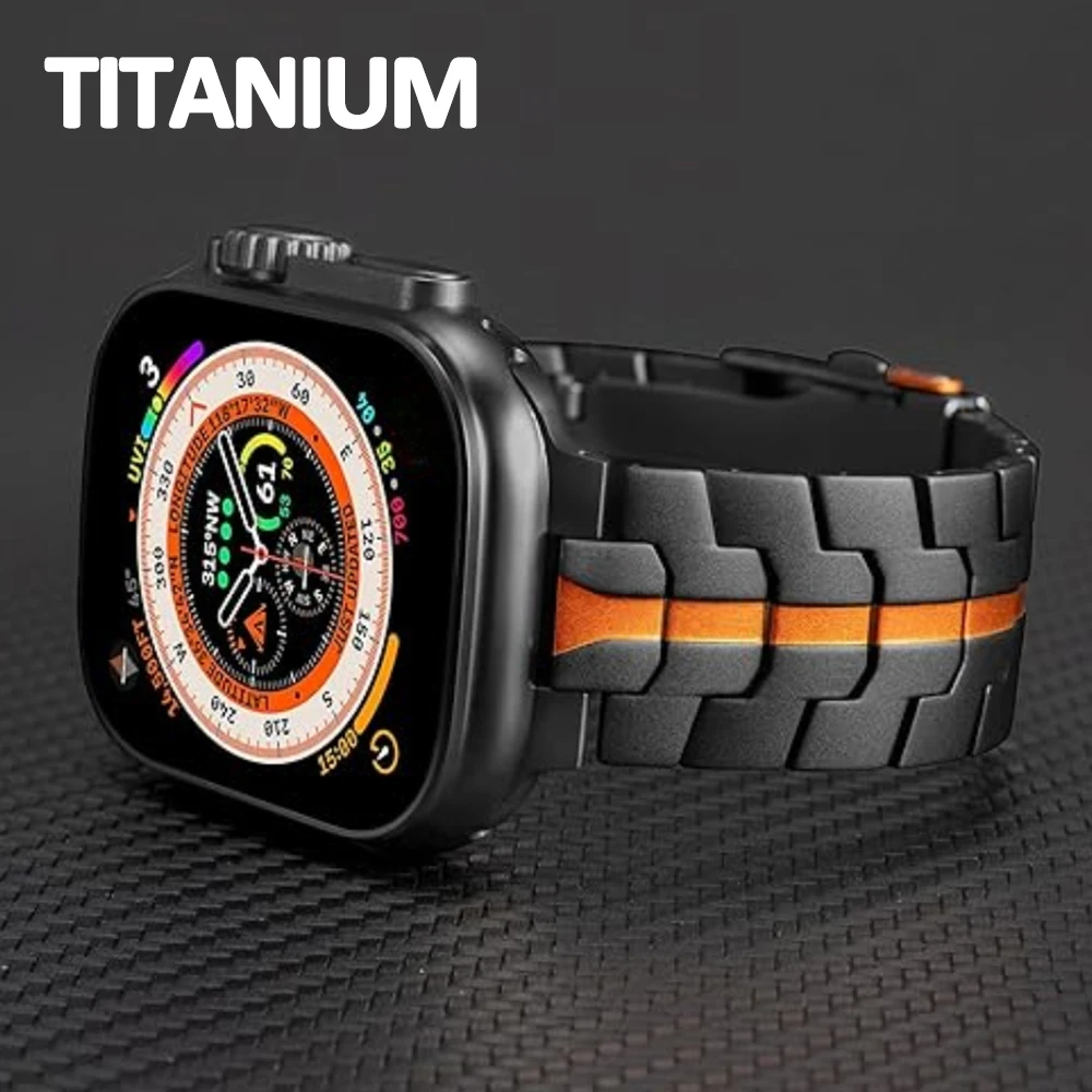 

Titanium Bracelet For Apple Watch Band Series 10 9 8 7 6 SE 46mm 45mm 44mm Luxury Metal Strap For iWatch Ultra 2 49mm Men Correa