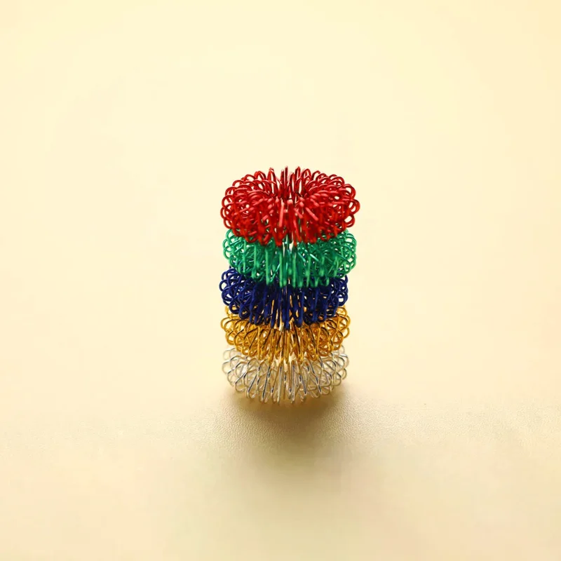 5pc Finger Massager Ring Acupressure Figure Massager Relax Finger Hand Care Tool