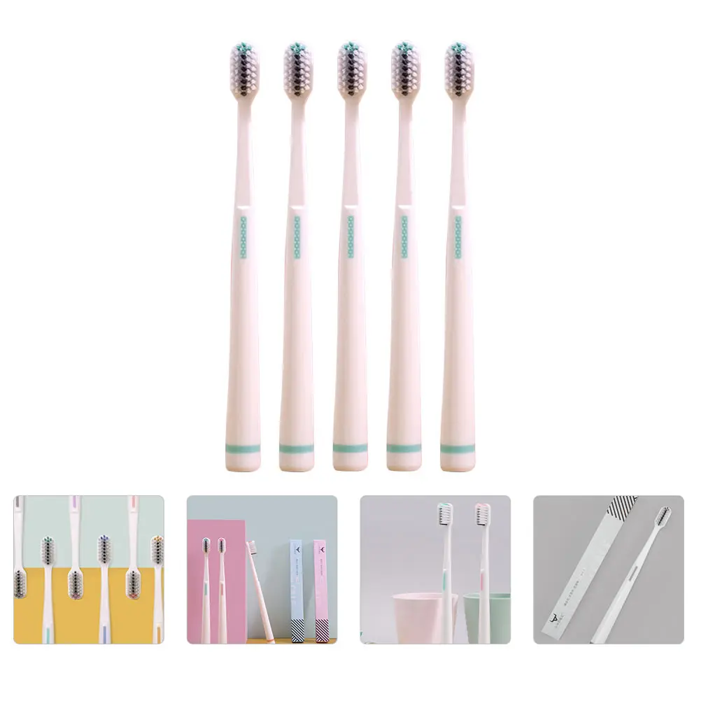 

5 шт., зубная щетка с мягкой щетиной, щетки для ухода за взрослыми, дополнительная чистка, средство для удаления зубного налета, нескользящая H, тонкое мастерство, прочный