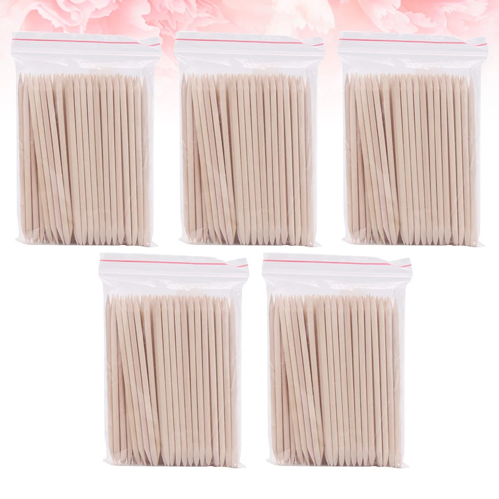 

500Pcs Wood Nail Sticks Beauty Wood Sticks Multi-Functional Double Sided Wax Applicator Tool for Manicure Pedicure Nail Care
