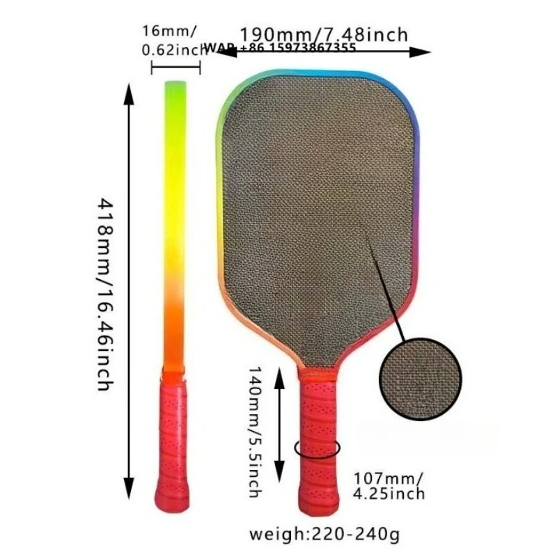 HTPICK Titanium Gold Spun Red Color Pickleball Paddle