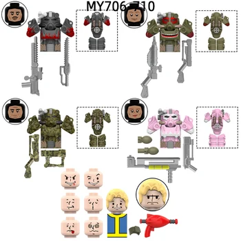 볼트 보이 T60 파워 아머 모델 블록, MOC 벽돌 세트, 어린이 MY706-710 선물 장난감