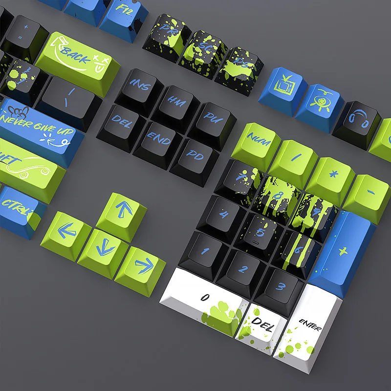 Street Graffiti Theme  keycap  PBT Five-sided sublimation keycap 126 key Cherry Profile For MX Switch Mechanical Keyboard