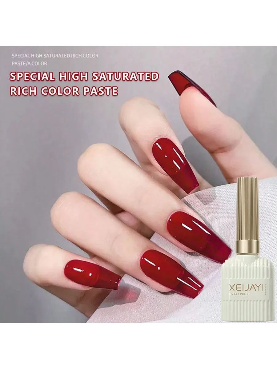 2 قطعة 15 مللي الدم الثور الأحمر اثنين جيل جيل طلاء الأظافر UV/LED نقع قبالة هلام طلاء الأظافر ل مسمار الفن صالون ذاتي الصنع هدية عيد المنزل