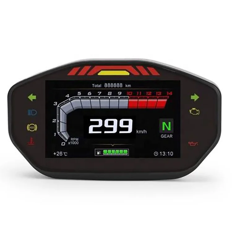 Universal Motor Bike Tachometer tft lcd Digital 6 Gear LCD Motorcycle Odometer speedometer other motorcycle accessories