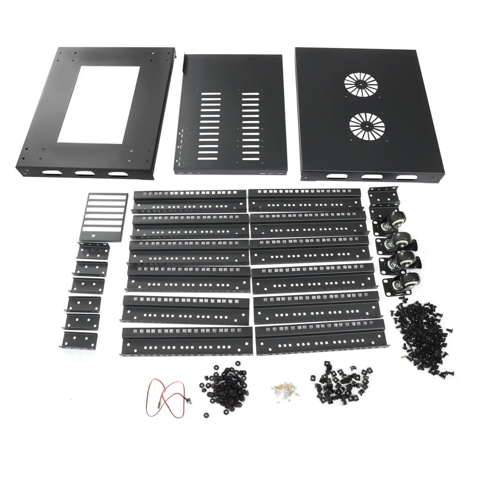 18U 18,5" Rack per server di rete a telaio aperto a 4 montanti 55*41*102,5 cm Partizione regolabile 0-80 cm/0-31,5 pollici