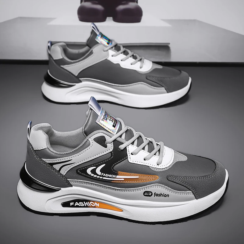 

Men's Waterproof Leather Surface Sports Shoes Autumn New Style Trendy All-Match Casual Dad Shoes Soft Bottom Anti-Slip Runnin...