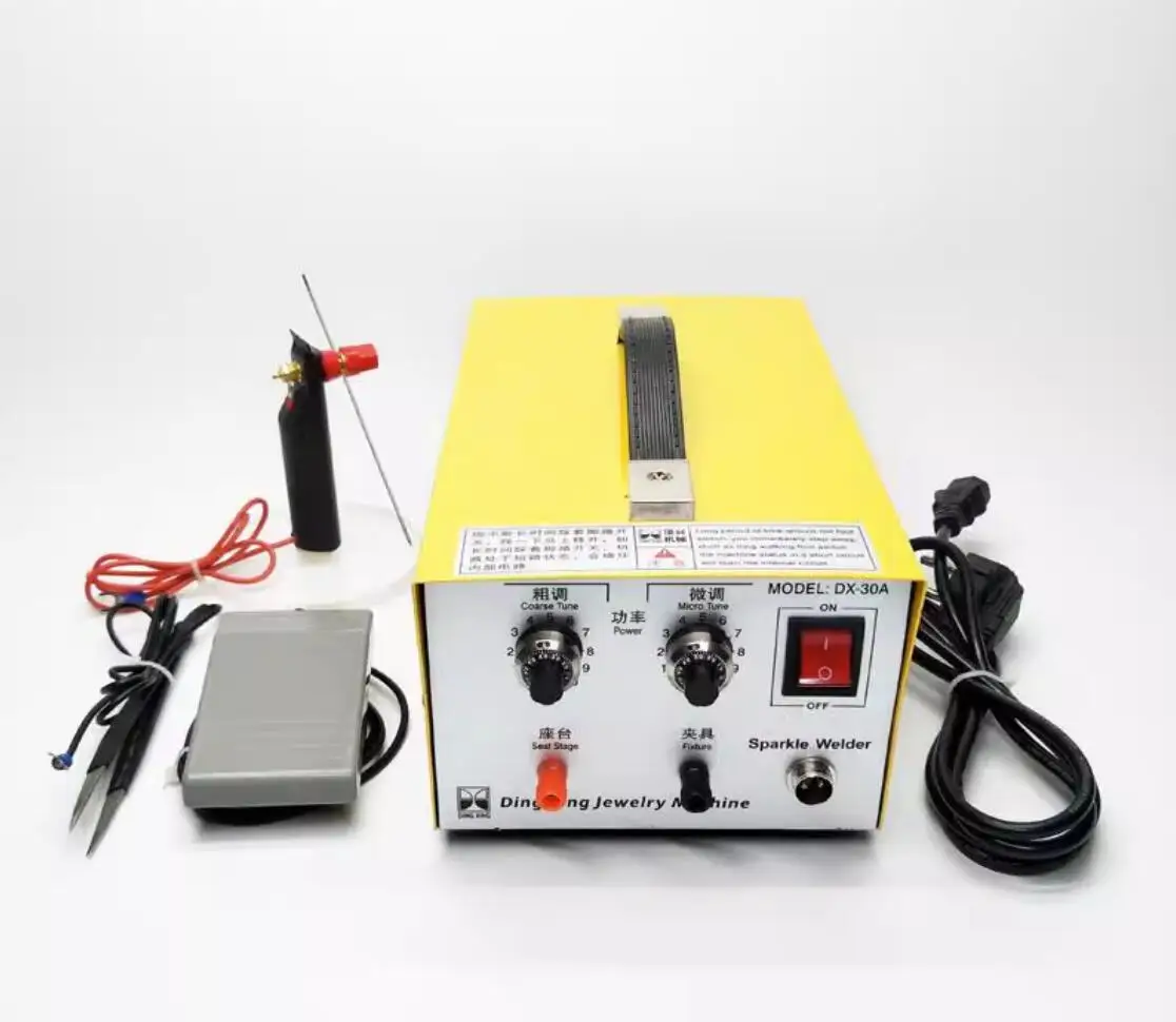 DX-30A Handheld Spot Welder Pulse Butt Welding Machine Jewelry Equipment Tool 220V 110V for Gold Silver Ring Mouth Buckle