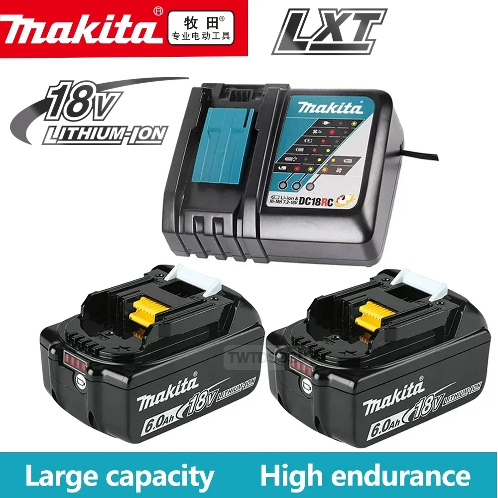 

100% Original Makita Rechargeable Power Tool Battery, Replaceable LED Lithium-ion, 6.0 Ah 18V LXT BL1860B BL1860BL1850 BL1830