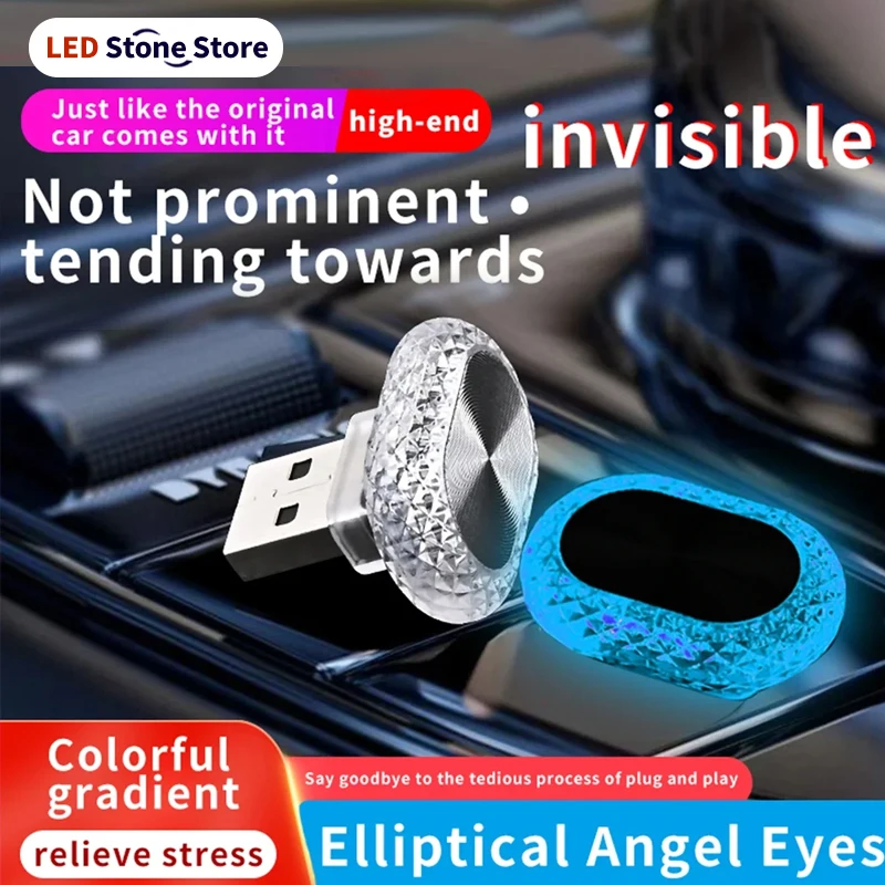 

1/2pcs Car Interior Light LED Ambient Light Mini USB Decoration Light Environment Light RGB Color Car Accessories Plug and Play