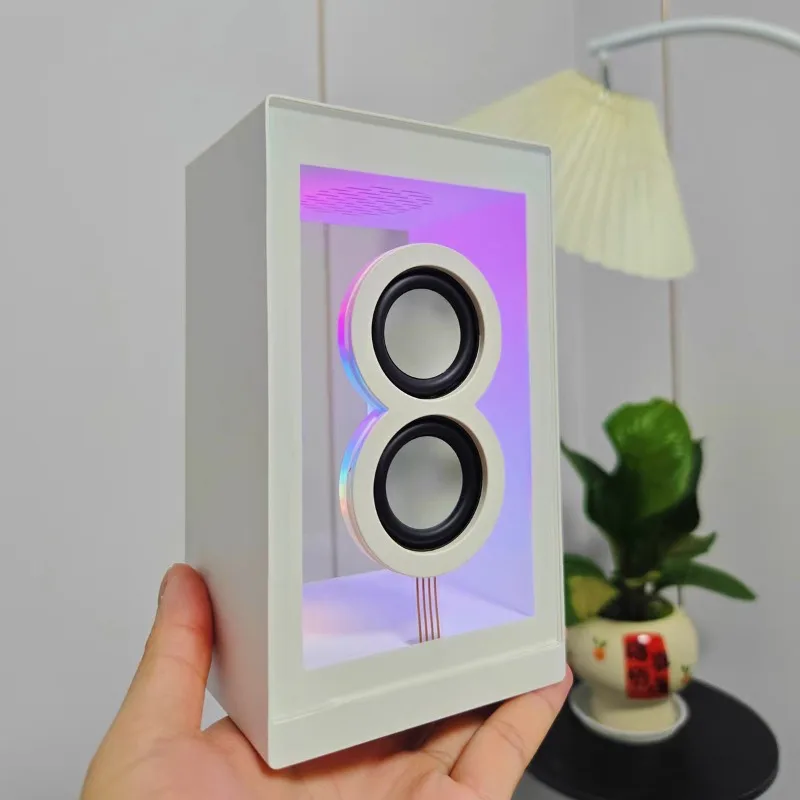 Прозрачный беспроводной Bluetooth-динамик, игровые развлечения, настольный звуковой ящик, украшение с атмосферным светом, HIFI-сабвуфер