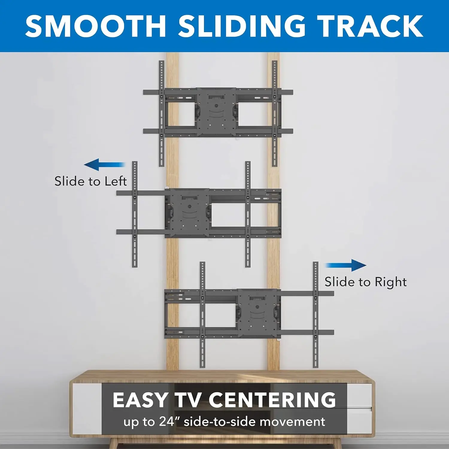 Full Motion TV Wall Mount with 39 Inch Long Extension Arms - 275 Lbs Capacity Heavy Duty Dual Arm TV Mount | Large 800 x 600mm