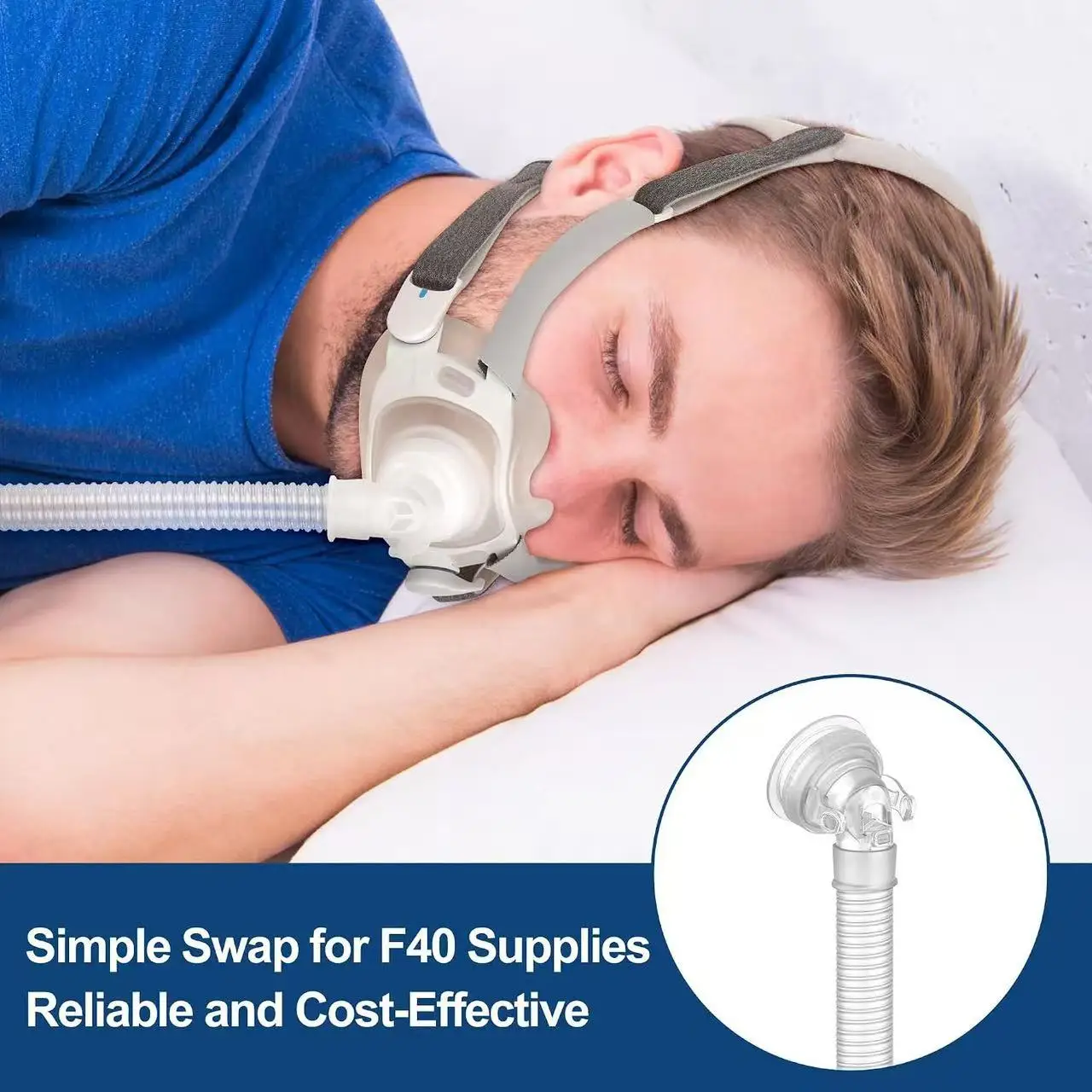 Compatible Replacement Rotating Hose for Airfit F40 CPAP Mask, Sleep Apnea Breathing Machine Accessories - view 5