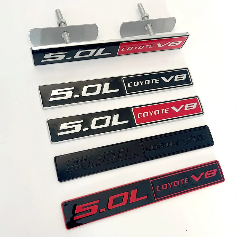 3D Metal 5.0 COYOTE V8 Rear Trunk Side Fender Emblem Badge Sticker Car Accessories For Ford Mustang 5.0 GT F150 FX4 Kuga MONDEO