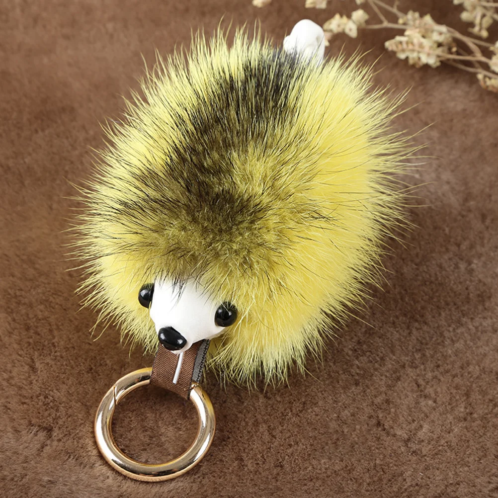 

Hedgehog Keychain Bushy Hedgehog Shape Key Ring for Women Handbag Backpack Car Keys Durable Glossy Zinc Alloy Charm (Yellow)