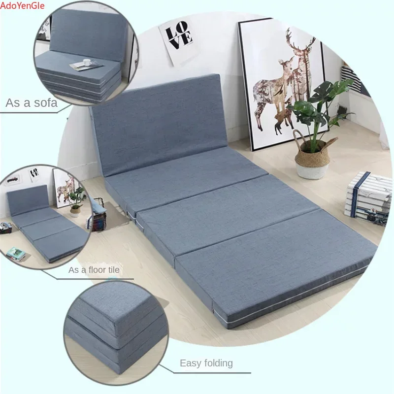 Thickened and Foldable Sponge Mattress Removable and Washable for Lazy People To Lay on The Floor Student Nap Mat Office Tatami