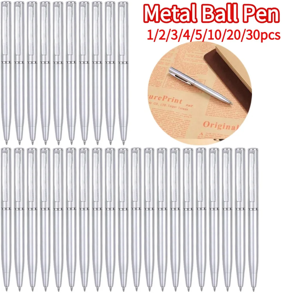 

Высококачественная металлическая шариковая ручка, стальные принадлежности для письма и ручек, канцелярские принадлежности, письменные принадлежности, шариковая ручка Twist Action, 1-30 шт.