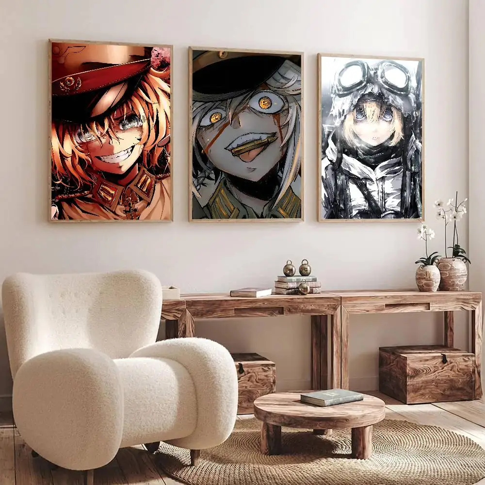 Cartoon Anime Game S-Saga of Tanya the Evil Posters Fancy Wall Sticker for Living Room Bar Decoration Wall Decor