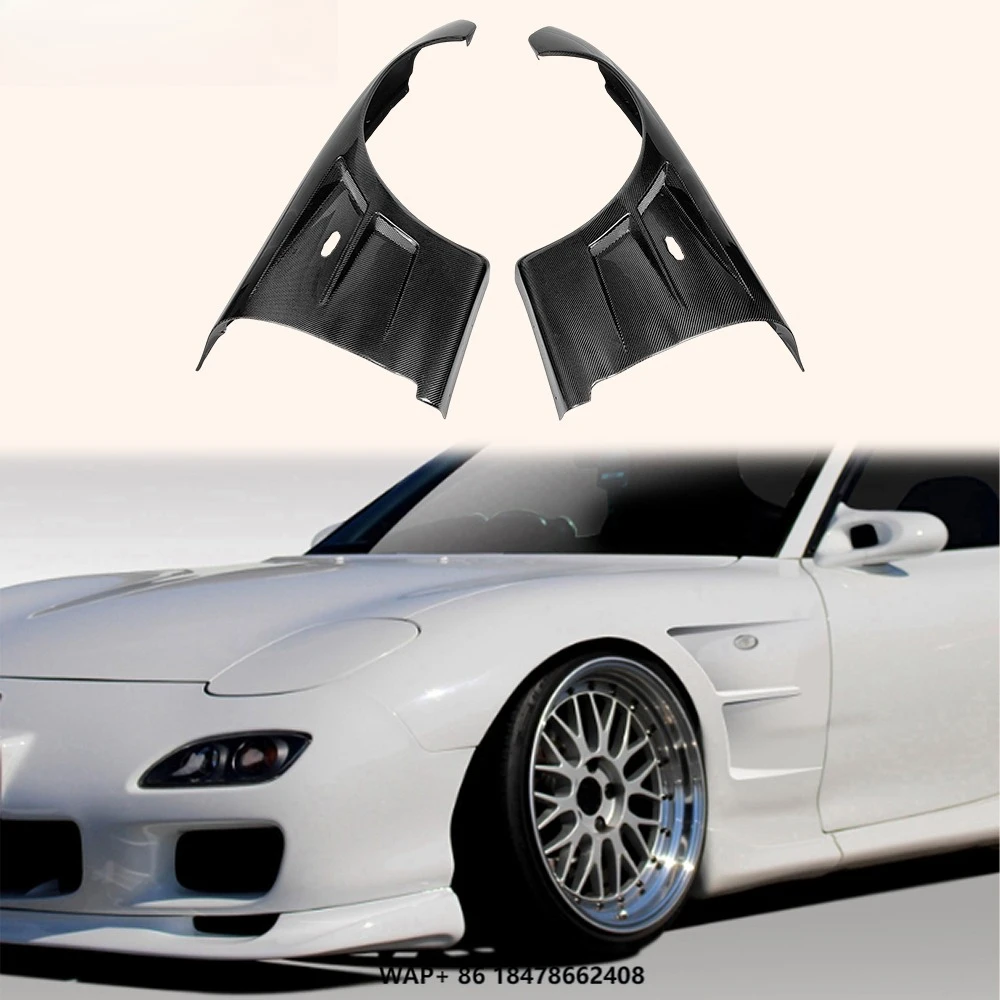 

For Mazda RX-7 FD RX7 FD3S BN Style Carbon Fiber Front Bumper Fender Pair +25mm