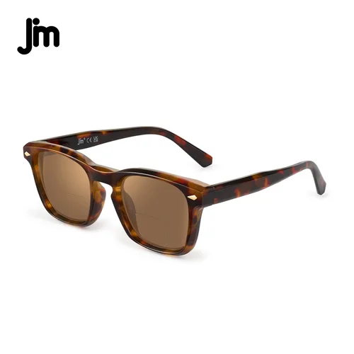 JM Gafas de lectura bifocales para mujeres y hombres, gafas de sol de lectura cuadradas clásicas con protección UV