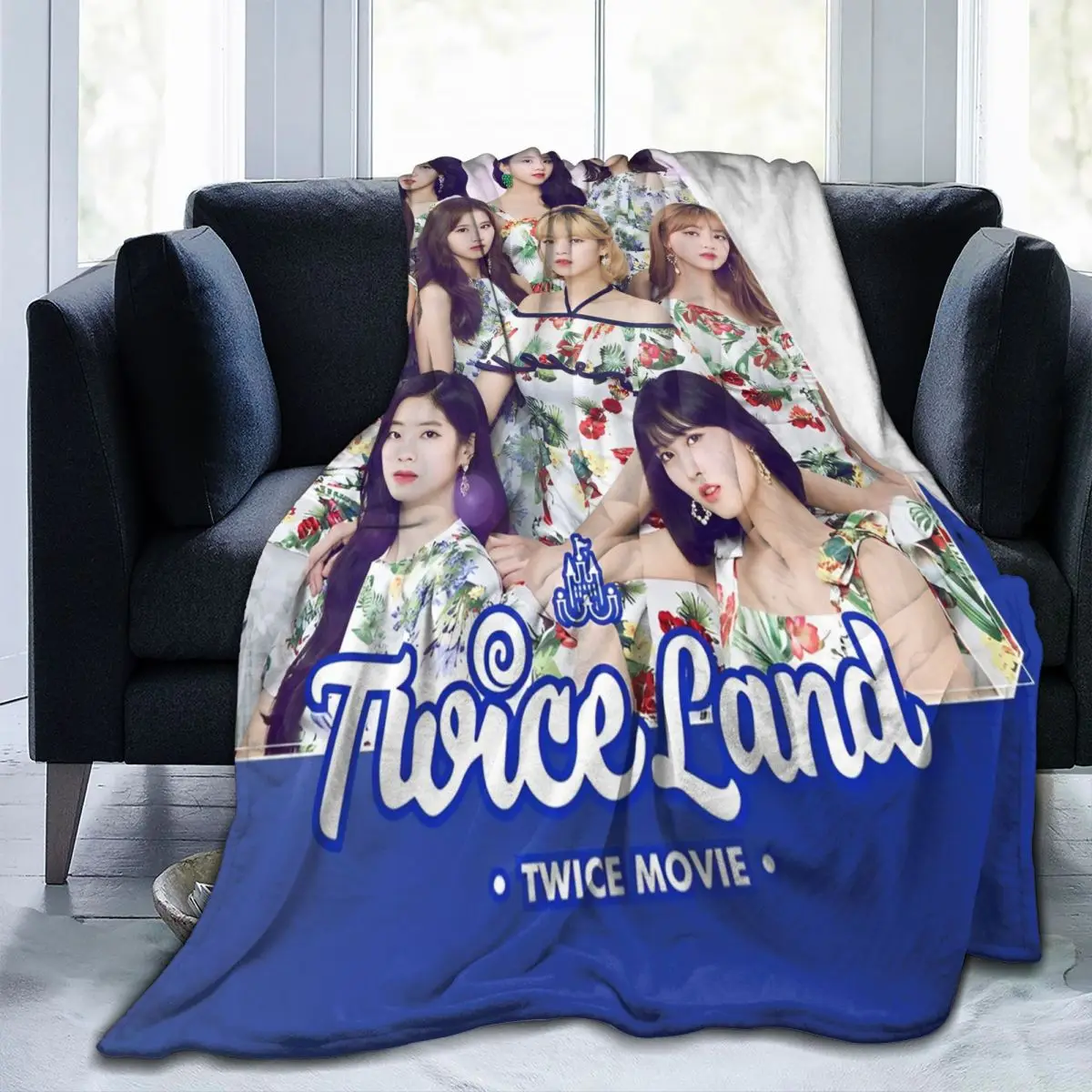 K-POP-TWICE selimut pola idola, selimut Motif bulu karang Multifungsi Super lembut, selimut lempar untuk rumah kamar tidur seprai