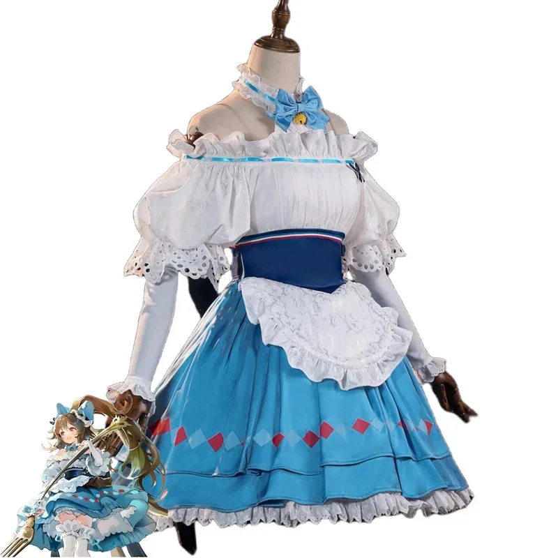 

Игра Arknights Eyjafjalla Hvít Aska Косплей Костюм Пикник перед путешествием Прекрасное платье горничной Униформа Парик Женский Kawaii Костюм if;3