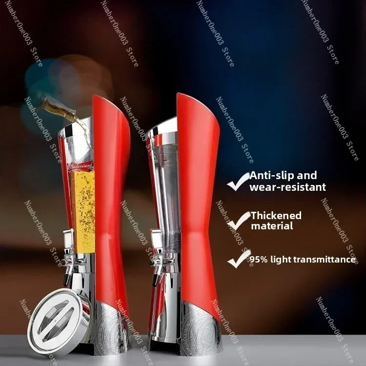 3L Beer Dispenser with Tap KTV Bar Draft Beer Tower Beverage Holder for Hoegaarden Style