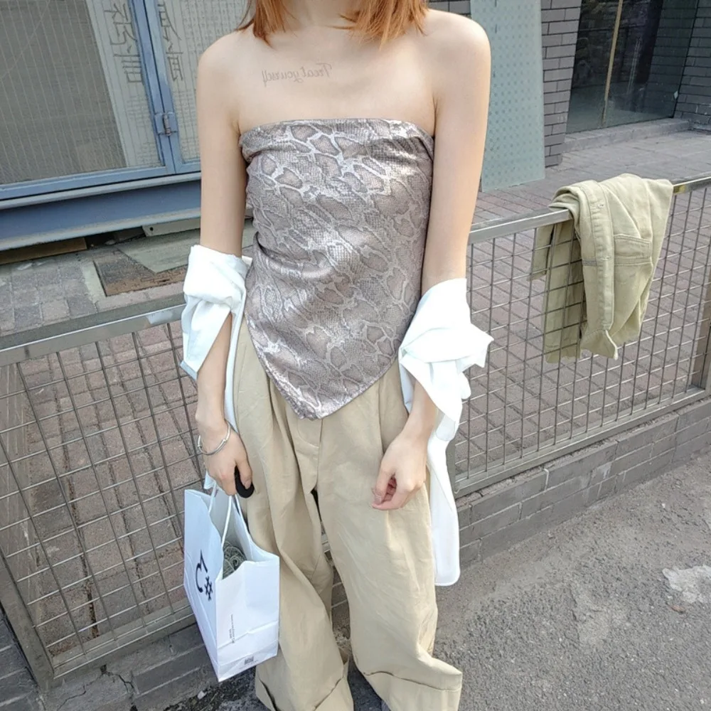 

Fashion Y2K Snake Print Hair Scarf Soft Hip Hop Serpentine Hair Band Square Turban Snake Punk Bandana Girls