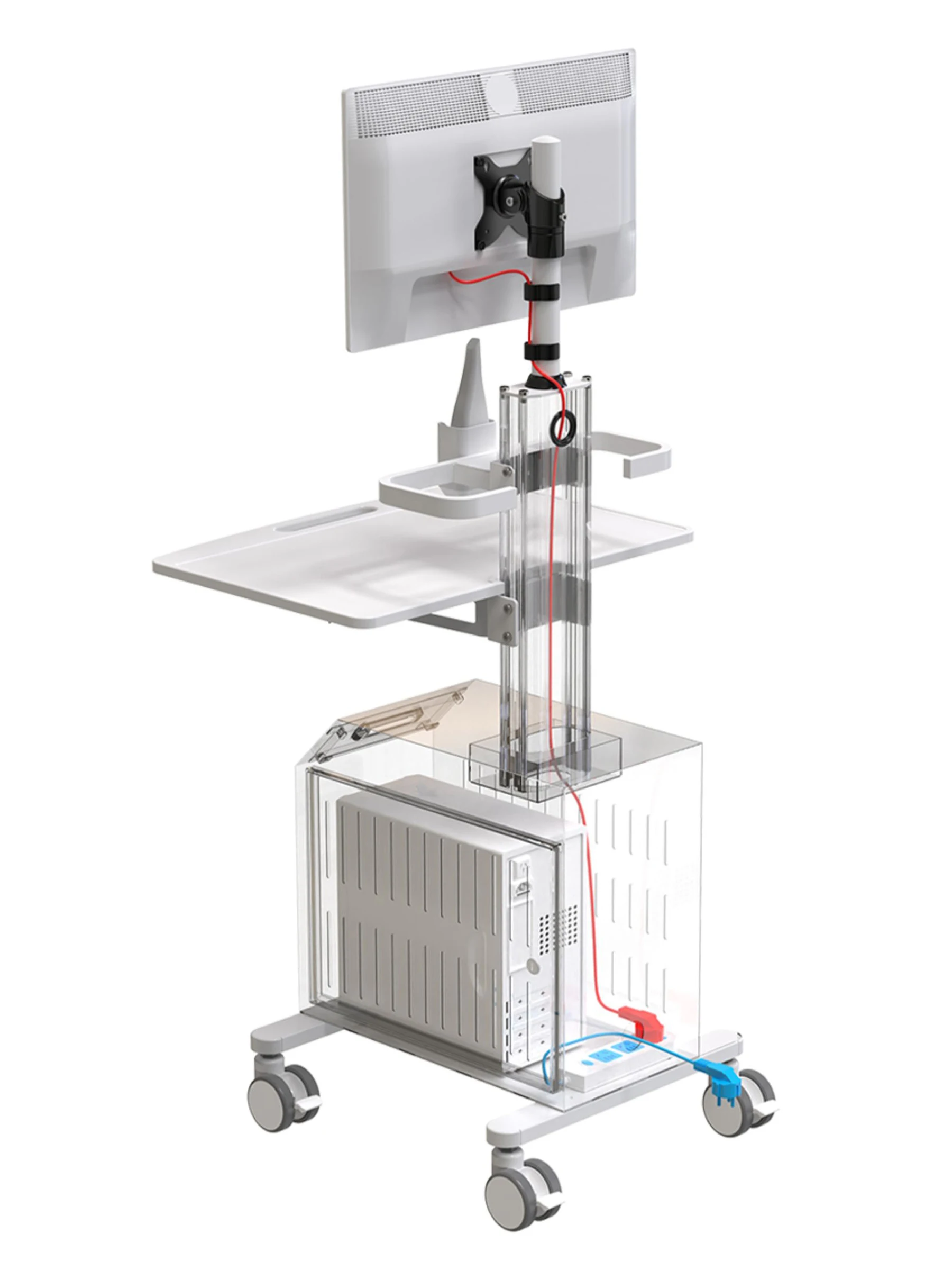 Medical Dental Scanner Cart Intraoral Scanner Trolley Cart Bracket Tray Holder Mobile Cabinet Trolley  for Clinic School Home