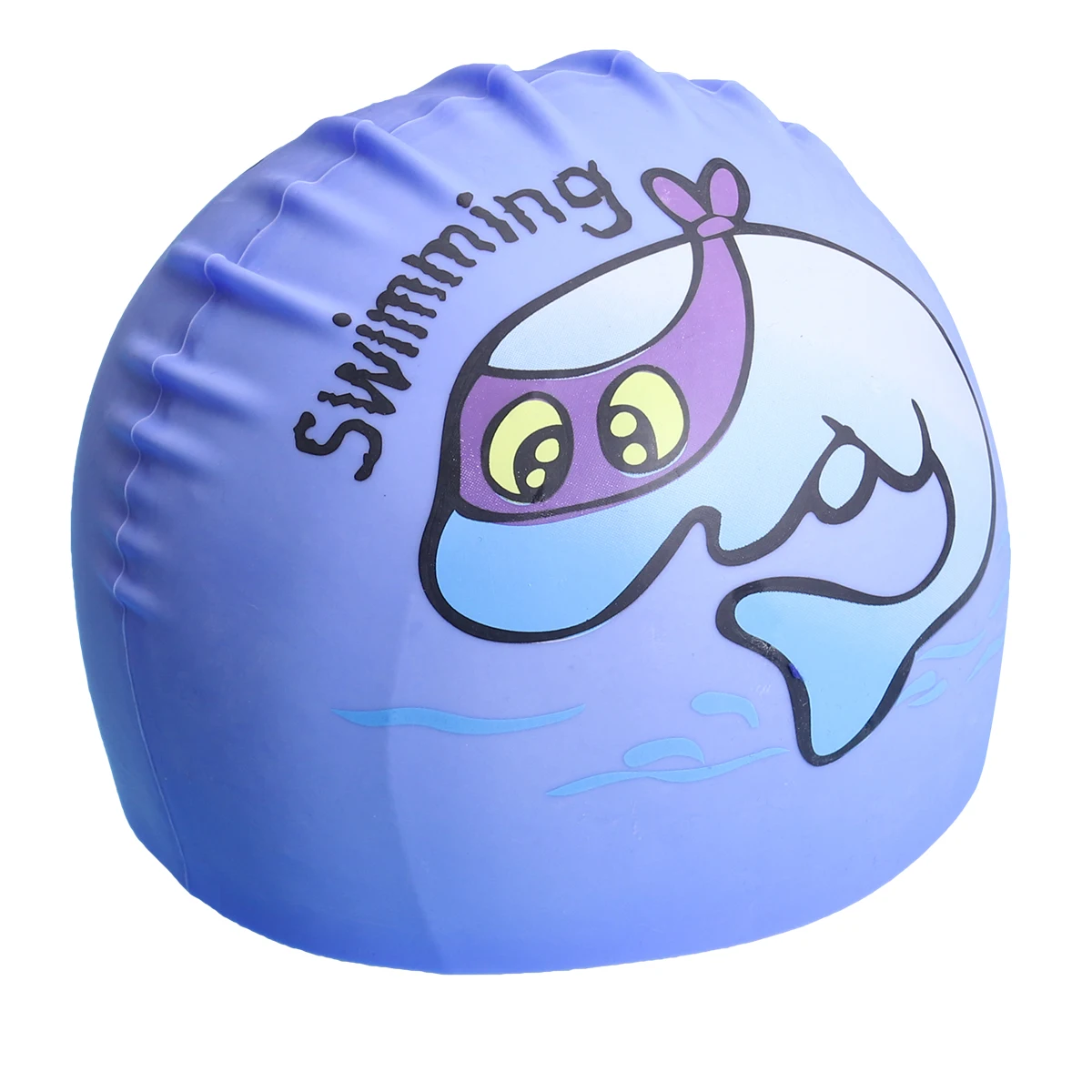 

Swimming Cap Silicone Waterproof Blue Fish Cartoon Design Soft Non-Irritating Material for Hair Protection Pool Swim
