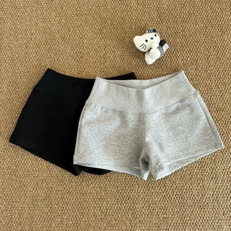 

American Street Sexy Gray Shorts for Women 2025 Summer New Slim Fit Jorts Y2k Grunge Low-waist Casual Hot Short Pants