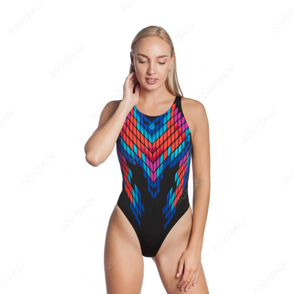 Madwave Women Sexy Swimsuit Pool Sports Practice Competition Swimwear Diving Surfing Triathlon Training Fitness Bathing Suit