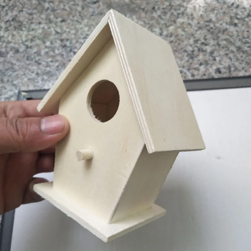 1 Piece Creative Handmade Wooden Bird Nest Wooden Bird House Bird Nest Decoration Tool