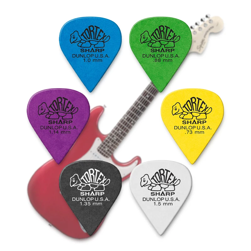 Dunlop Guitar Pick 412R TORTEX Sharp Pick 0.73/0.88/1.0/1.14/1.35/1.5 mm US Original Guitar Accessories